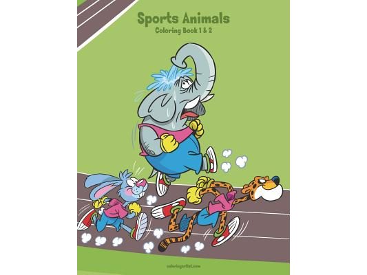 Sports Animals Coloring Book 1 & 2