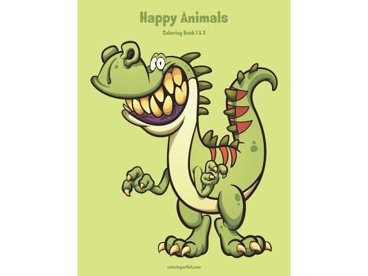 Happy Animals Coloring Book 1 & 2