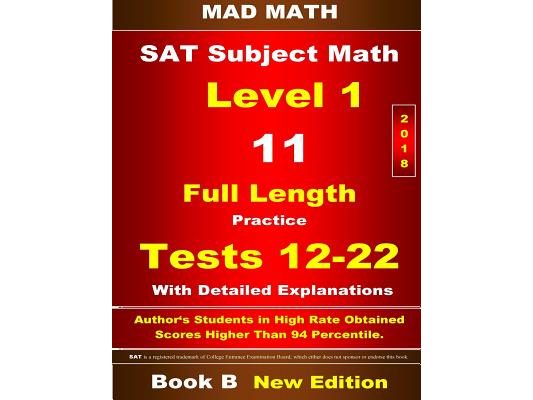 2018 SAT Subject Level 1 Book B Tests 12-22