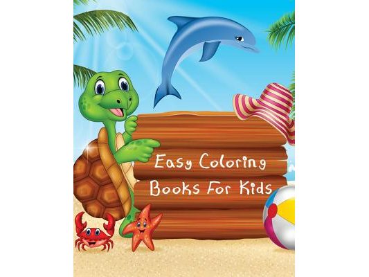 Easy Coloring Books For Kids: Wild Ocean Sea Animal Life Under the Sea Activity (Jumbo Coloring Book), 100 Pages