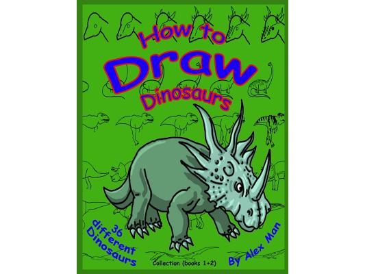 How to Draw Dinosaurs - Collection (book 1+2): Color version.
