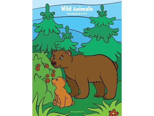 Wild Animals Coloring Book 1, 2 & 3
