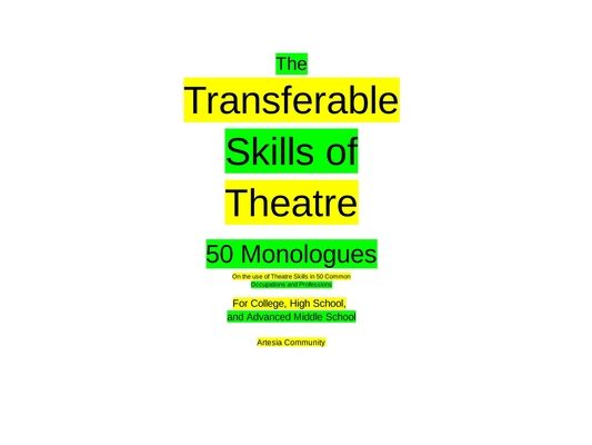 The Transferable Skills of Theatre 50 Monologues