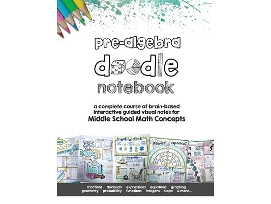 Pre Algebra Doodle Notes: a complete course of brain-based interactive guided visual notes for Middle School Math Concepts