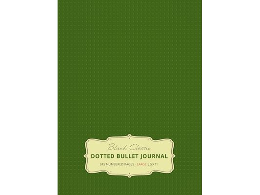 Large 8.5 x 11 Dotted Bullet Journal (Moss Green #14) Hardcover - 245 Numbered Pages