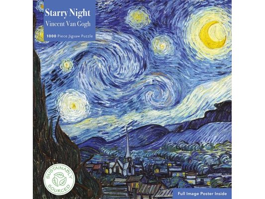 Adult Sustainable Jigsaw Puzzle Vincent Van Gogh: The Starry Night: 1000-Pieces. Ethical, Sustainable, Earth-Friendly