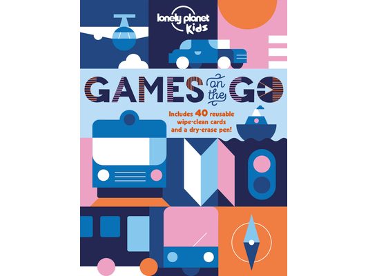 Lonely Planet Kids Games on the Go: Includes 40 Wipe Clean Cards & Pen Fun & Colorful Challenges & Activities Mazes, Picture Quizzes, Bingo, Drawing &