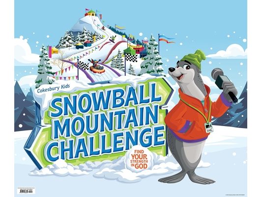 Vbs 2026 Snowball Mountain Challenge Large LOGO Poster: Find Your Strength in God