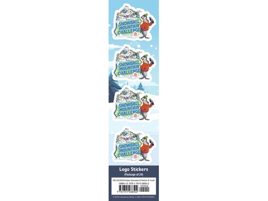 Vbs 2026 Snowball Mountain Challenge LOGO Stickers (Pkg of 24): Find Your Strength in God