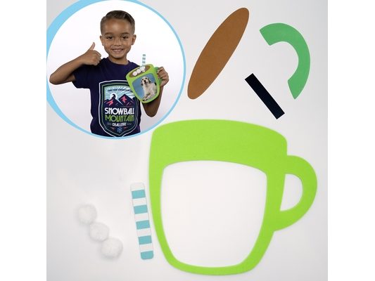 Vbs 2026 Snowball Mountain Challenge Craft Hot Cocoa Picture Frame Magnet (Pkg of 12): Find Your Strength in God