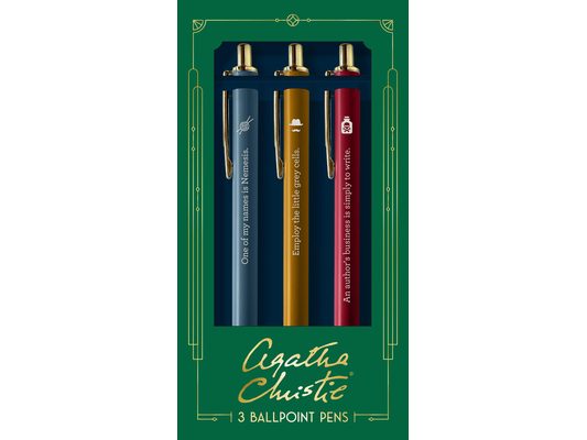 Agatha Christie Pen Set: 3 Ballpoint Pens