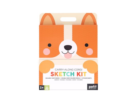 Carry-Along Corgi Sketch Kit [With Sticker(s) and Pens/Pencils]