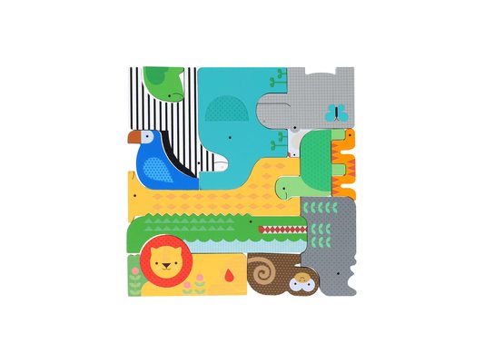 Wooden Puzzle + Play: Shaped Safari Animals