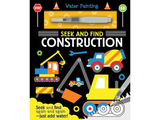 Seek and Find Construction: A Reusable Water Painting Activity Book for Children Aged 3-5