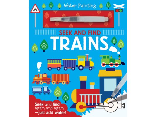 Seek and Find Trains: A Reusable Water Painting Activity Book for Children Aged 3-5