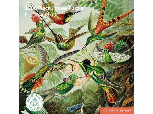 Adult Sustainable Jigsaw Puzzle V&a: Hummingbirds: 1000-Pieces. Ethical, Sustainable, Earth-Friendly