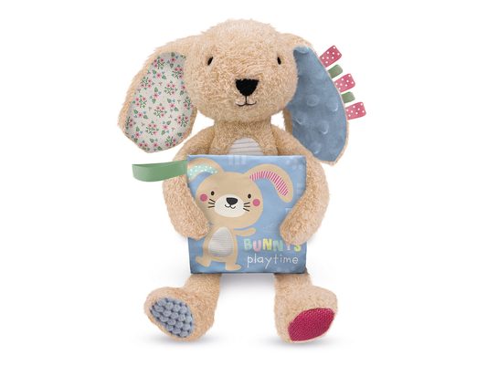 Sensory Snuggables Medium Plush Rabbit with Cloth Book