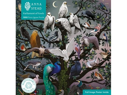 Adult Sustainable Jigsaw Puzzle Anna Stead: Parliament of Fowls: 1000-Pieces. Ethical, Sustainable, Earth-Friendly