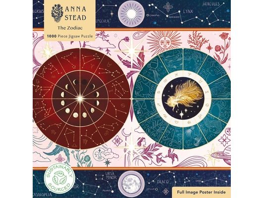 Adult Sustainable Jigsaw Puzzle Anna Stead: The Zodiac: 1000-Pieces. Ethical, Sustainable, Earth-Friendly