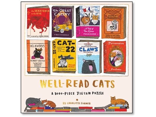 Well-Read Cats (Square Box Format): A 1000-Piece Jigsaw Puzzle by Charlotte Farmer