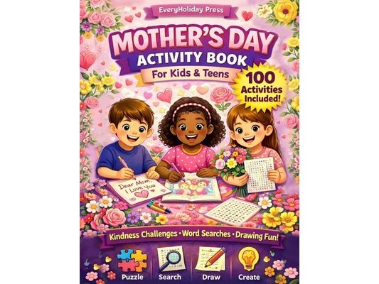 Mother's Day Activity Book for kids and teens: Puzzles - Mazes - Word Searches - Games & More!