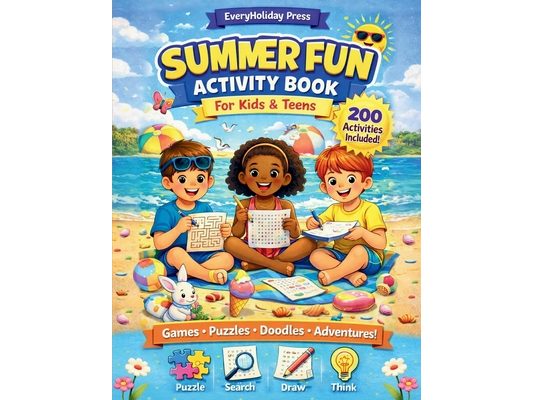 Summer Activity Book for kids & teens: Puzzles - Mazes - Word Searches - Games & More!