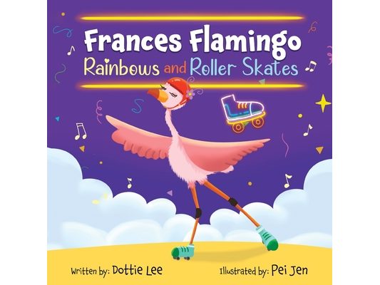 Frances Flamingo Rainbow and Roller Skates