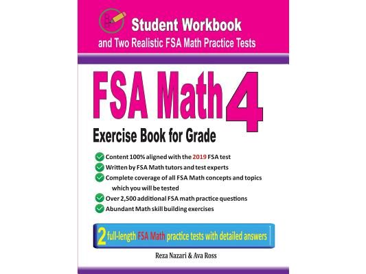FSA Math Exercise Book for Grade 4: Student Workbook and Two Realistic FSA Math Tests