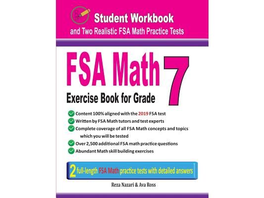 FSA Math Exercise Book for Grade 7: Student Workbook and Two Realistic FSA Math Tests