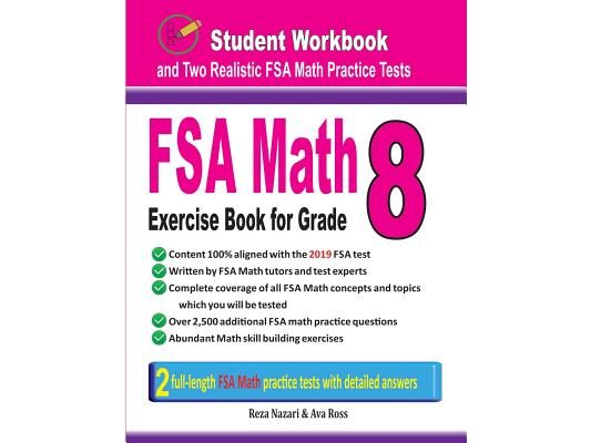 FSA Math Exercise Book for Grade 8: Student Workbook and Two Realistic FSA Math Tests