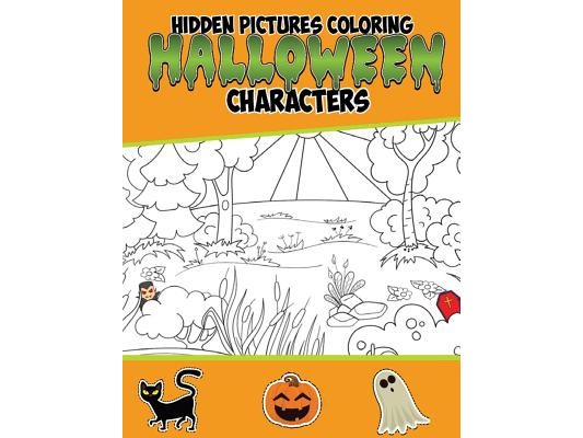 Hidden Pictures Coloring Halloween Characters: Hidden picture books for children