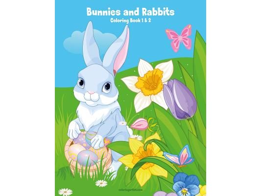 Bunnies and Rabbits Coloring Book 1 & 2