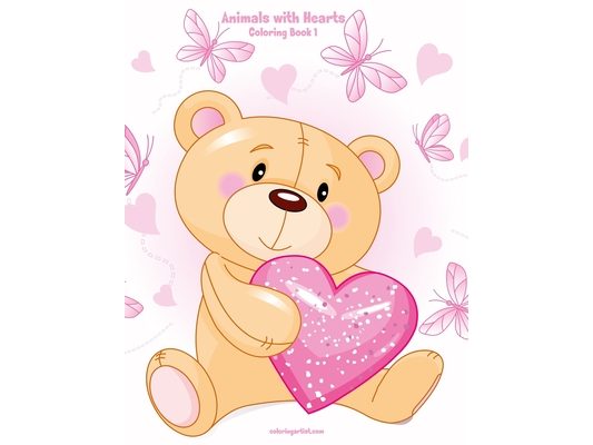 Animals with Hearts Coloring Book 1