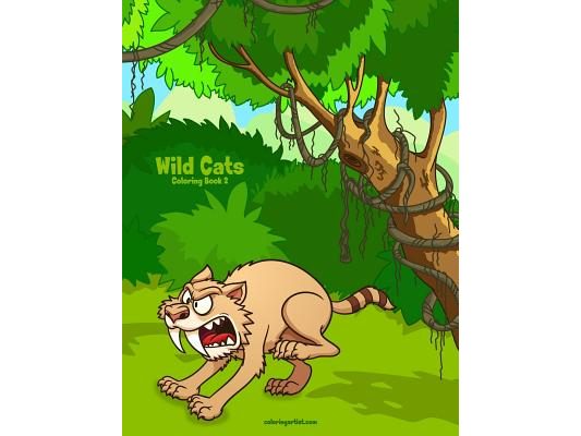 Wild Cats Coloring Book 2