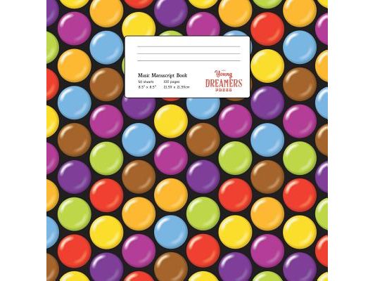 Music Manuscript Book: Coated Candy, Large Kids Stave Paper