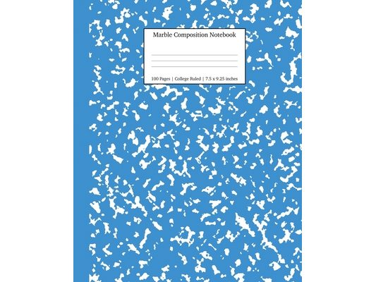 Marble Composition Notebook College Ruled: Blue Marble Notebooks, School Supplies, Notebooks for School