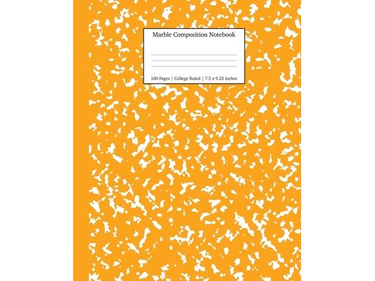 Marble Composition Notebook College Ruled: Orange Marble Notebooks, School Supplies, Notebooks for School