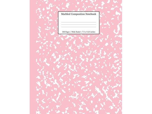 Marbled Composition Notebook: Pink Marble Wide Ruled Paper Subject Book
