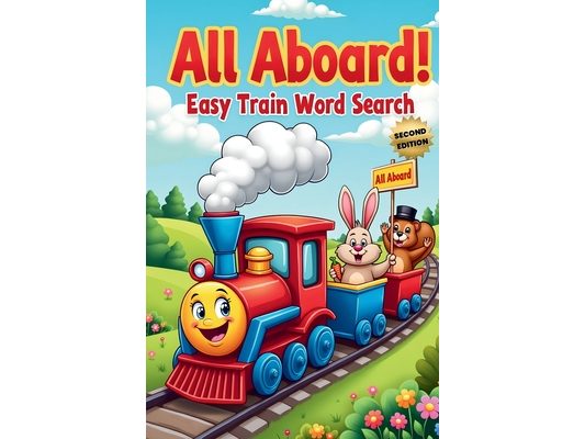 All Aboard! Easy Train Word Search (Second Edition): 50 Fun & Simple Puzzles for Young Conductors plus 10 Bonus Coloring Pages!