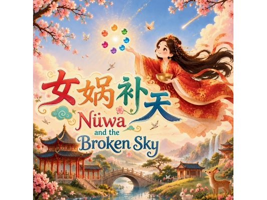 Nüwa and the Broken Sky: Bilingual Chinese Mythology Stories for Kids in English, Chinese, and Pinyin