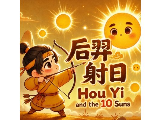 Hou Yi and the 10 Suns: Chinese Mythology Stories for Kids in Eglish, Chinese, and Pinyin