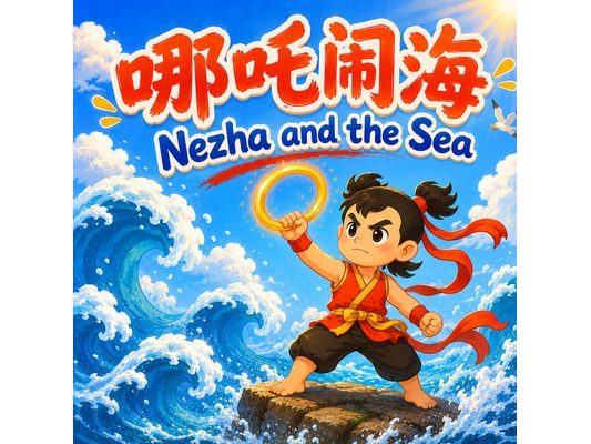 Nezha and the Sea: Chinese Mythology Stories for Kids in English, Simplified Chinese, & Pinyin!