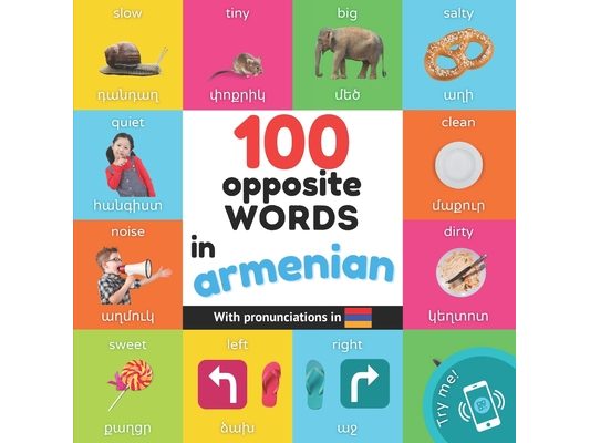 100 opposite words in armenian: Bilingual picture book for kids: english / armenian with pronunciations