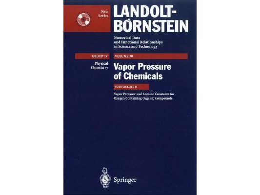 Vapor Pressure and Antoine Constants for Oxygen Containing Organic Compounds
