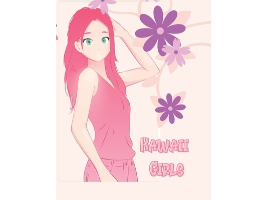 Kawaii Girls: Kawaii Japanese Manga Drawings And Cute Anime Characters Coloring Page For Kids