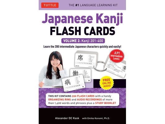 Japanese Kanji Flash Cards Kit Volume 2: Kanji 201-400: Jlpt Intermediate Level: Learn 200 Japanese Characters with Native Speaker Online Audio, Sampl