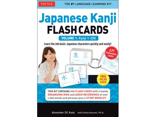Japanese Kanji Flash Cards Kit Volume 1: Kanji 1-200: Jlpt Beginning Level: Learn 200 Japanese Characters Including Native Speaker Audio, Sample Sente