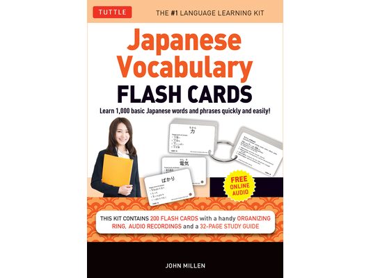 Japanese Vocabulary Flash Cards Kit: Learn 1000 Basic Japanese Words and Phrases Quickly and Easily! (Boxed Set of 200 Double-Sided Flash Cards with S