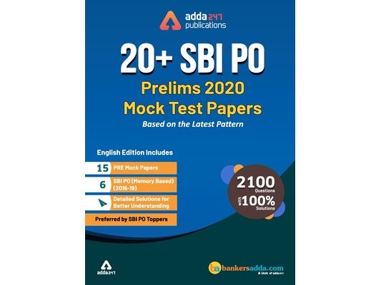 Adda247 SBI PO 2020 Prelims Mocks Papers (English Printed Edition)