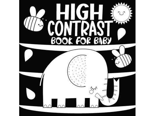High Contrast Book for Baby: A Black and White Educational Activity at Home for Newborns Helps Stimulate Visual Development, Offering Caregivers and T